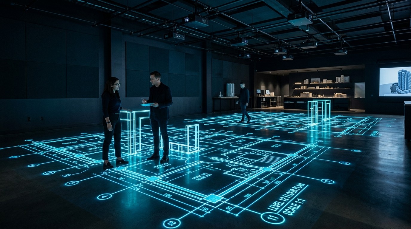 Walk The Plan - 1:1 Scale Blueprint Projection Web Application by Fitscalez